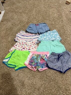 Kids' Assorted Printed & Solid Shorts - Mint, Neon Green, Pink, Blue
